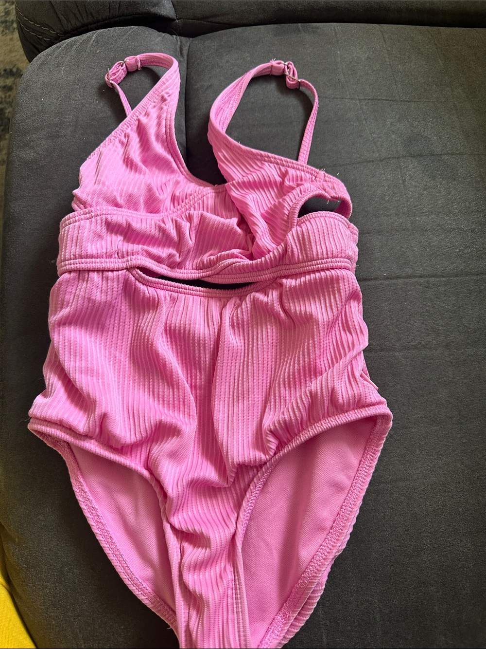 abercrombie kids Pink Ribbed One-Piece Swimsuit